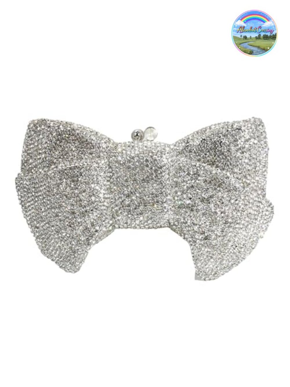 Evening Clutch Rhinestones Bowknot Wedding Party Purse Detachable Chain